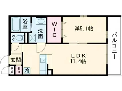 リブリ・ココシャンブル(1LDK/2階)の間取り写真