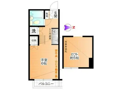 カーサ豊田(ワンルーム/2階)の間取り写真