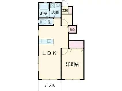 プライム・メゾンA(1LDK/1階)の間取り写真