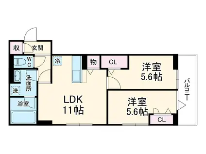 DーPLAISIR(2LDK/3階)の間取り写真