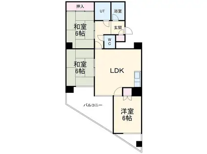 日映マンションⅡ(3LDK/7階)の間取り写真
