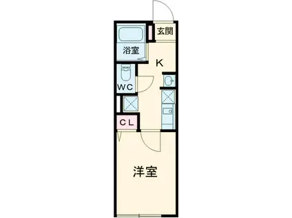 グランカーサ五反野(1K/1階)の間取り写真