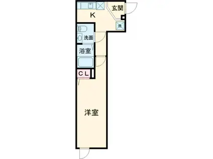 グランカーサ五反野(1K/2階)の間取り写真