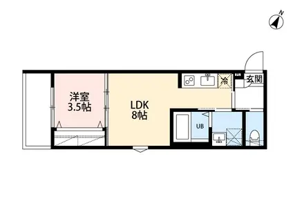 ROBOT HOME 金山町 Ⅲ(1LDK/1階)の間取り写真