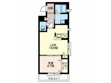 シャーメゾンA(1LDK/2階)の間取り写真
