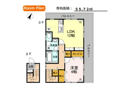 プラッツ笹塚(1LDK/3階)の間取り写真