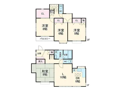小田急電鉄小田原線 柿生駅 徒歩13分 2階建 築37年(4LDK)の間取り写真