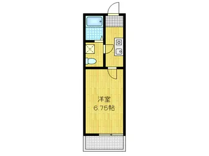 OMテラスみなみ野(1K/2階)の間取り写真