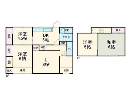 愛知環状鉄道 末野原駅 徒歩23分 1階建 築49年(4LDK)の間取り写真