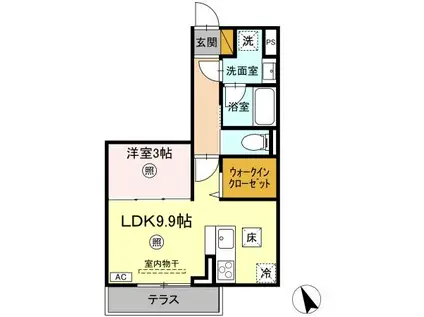 SERENVITA富士崎(1LDK/1階)の間取り写真