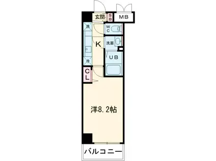 プレサンス木場公園(1K/7階)の間取り写真