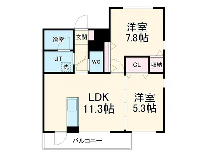 サニーハイツ(2LDK/1階)の間取り写真