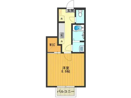 エスポワール(1K/1階)の間取り写真