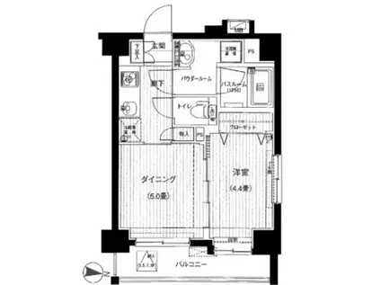 神デュオステージ王神(1DK/7階)の間取り写真