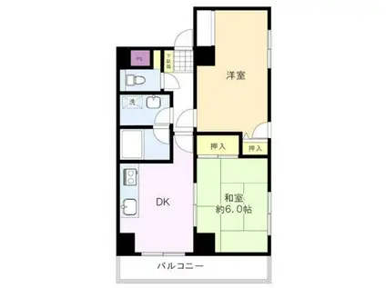 シティコート西八王子(2DK/3階)の間取り写真