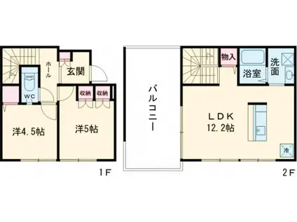 京王電鉄井の頭線 井の頭公園駅 徒歩4分 2階建 築2年(2LDK)の間取り写真