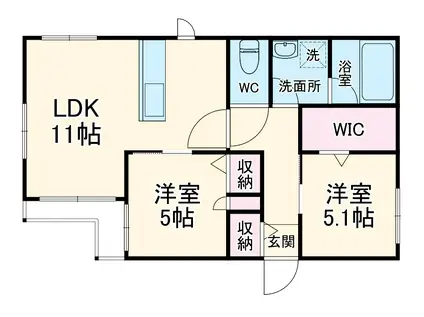 フェリーチェ 湘南台(2LDK/2階)の間取り写真