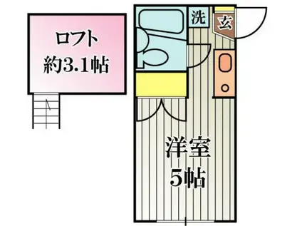 シャンテ崎山(ワンルーム/2階)の間取り写真
