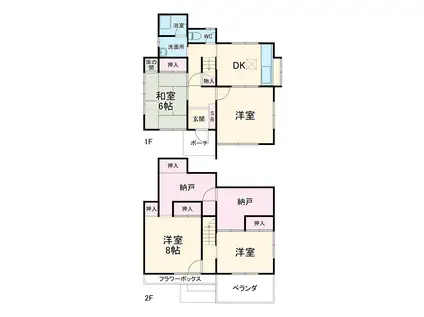 秩父鉄道本線 新郷駅(埼玉) 徒歩12分 2階建 築41年(3SLDK)の間取り写真