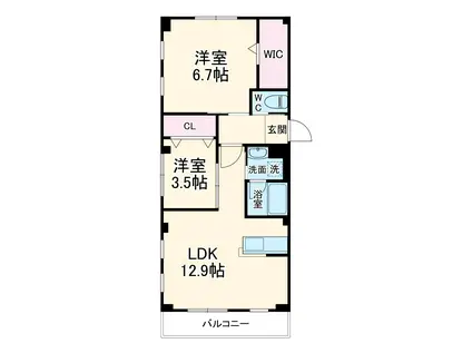 M・グランツ(2LDK/3階)の間取り写真