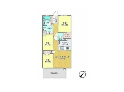 シエリア幕張(3LDK/7階)の間取り写真