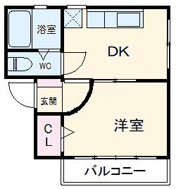アビエス藤が丘(1DK/3階)の間取り写真