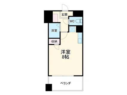 リバーサイド 司(ワンルーム/3階)の間取り写真