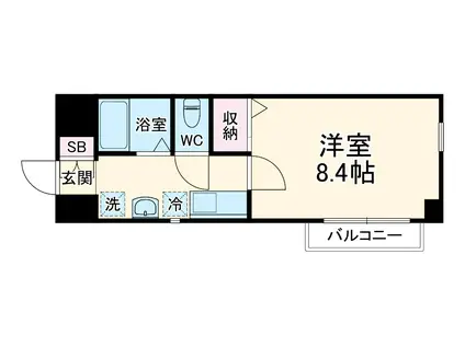 ビッグイン加島(1K/2階)の間取り写真