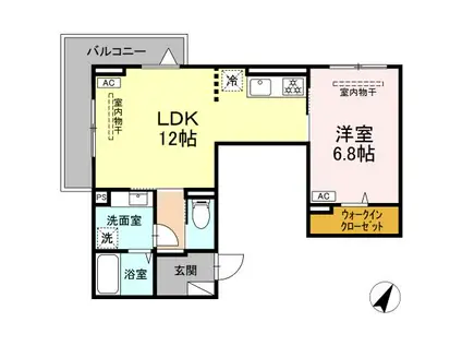 トゥトゥアジュール(1LDK/3階)の間取り写真