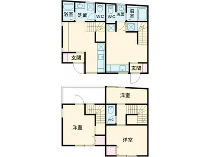 京成電鉄押上線 八広駅 徒歩5分 2階建 築51年(2LDK)の間取り写真