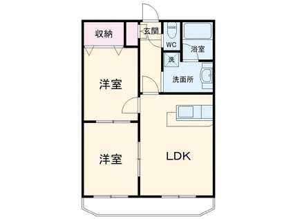 長谷川メディカルプラザ富岡(2LDK/1階)の間取り写真