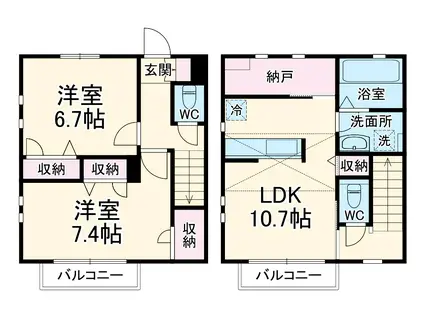 ｉｖｙ ｌｅｆｔ (2LDK)の間取り写真