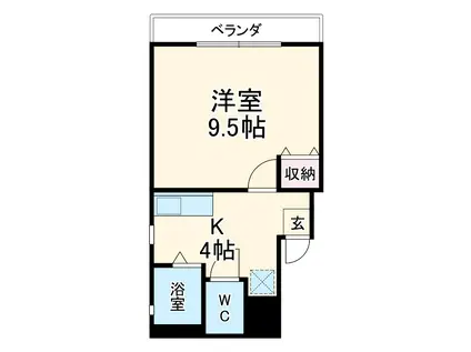 パルファン(1K/3階)の間取り写真