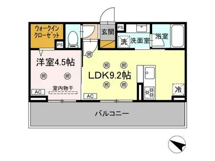 コニフェールⅢ(1LDK/2階)の間取り写真