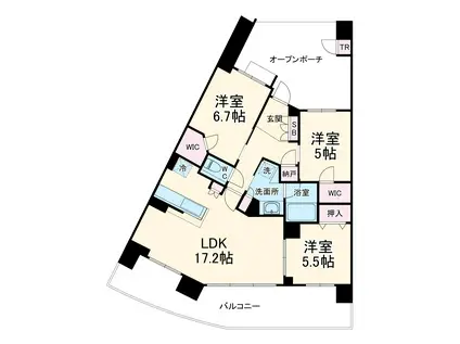 プラウド船橋一街区(3LDK/2階)の間取り写真
