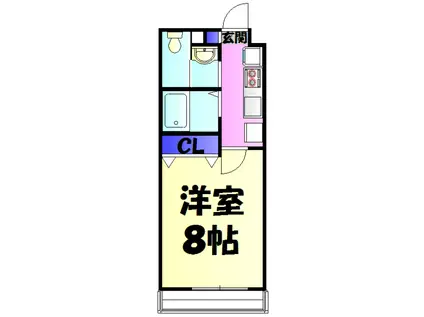 プラージュ美浜(1K/1階)の間取り写真