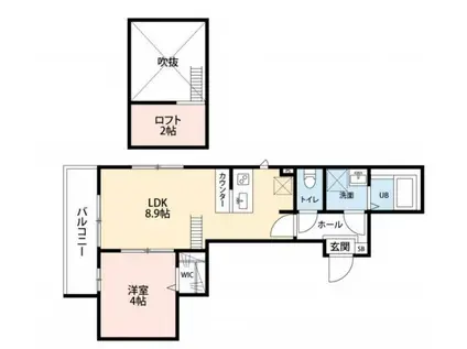流山市南流山8丁目Ⅲ(1LDK/3階)の間取り写真