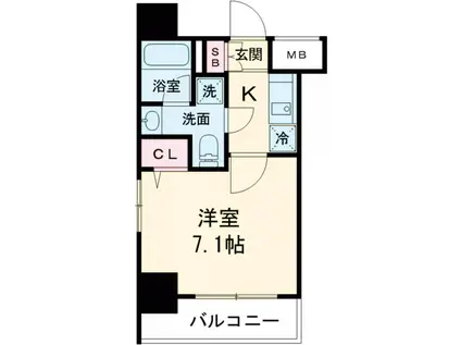ヴェルステージ池袋(1K/2階)の間取り写真