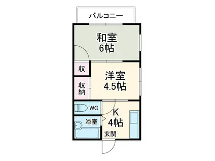 ジュネスシヅ(2DK/1階)の間取り写真
