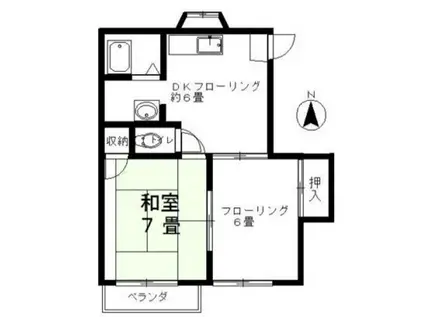 グリーンパークD(2DK/1階)の間取り写真