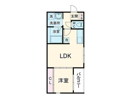 ハーモニーテラス開平町Ⅲ(1LDK/2階)の間取り写真