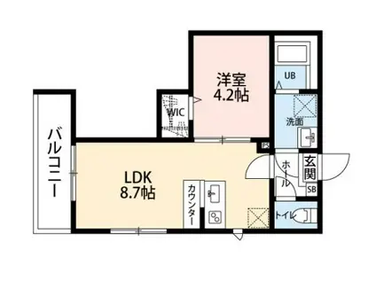 流山市南流山8丁目Ⅲ(1LDK/3階)の間取り写真
