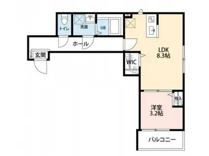 流山市南流山8丁目Ⅲ(1LDK/2階)の間取り写真