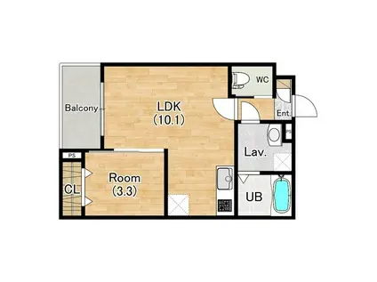 ジーメゾン北名古屋徳重ミソーレ(1LDK/1階)の間取り写真