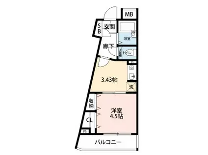 クレメント白金JP(1K/1階)の間取り写真