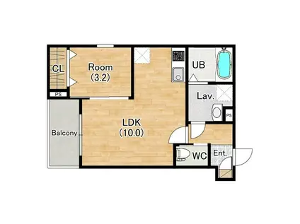 ジーメゾン北名古屋徳重ミソーレ(1LDK/3階)の間取り写真