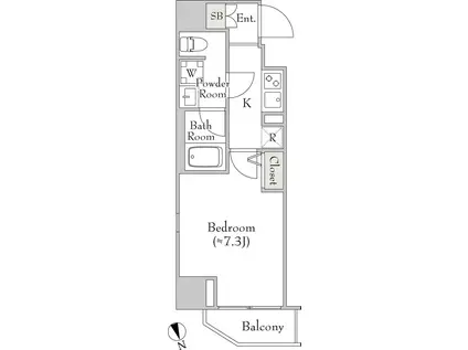 ルミークアン北上野(1K/3階)の間取り写真