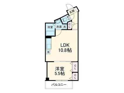 ルクセント新検見川(1LDK/2階)の間取り写真