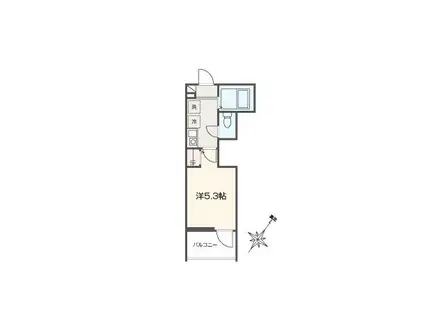 MELLAS与野(1K/1階)の間取り写真