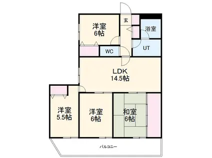 ユニーブル原央(4LDK/3階)の間取り写真